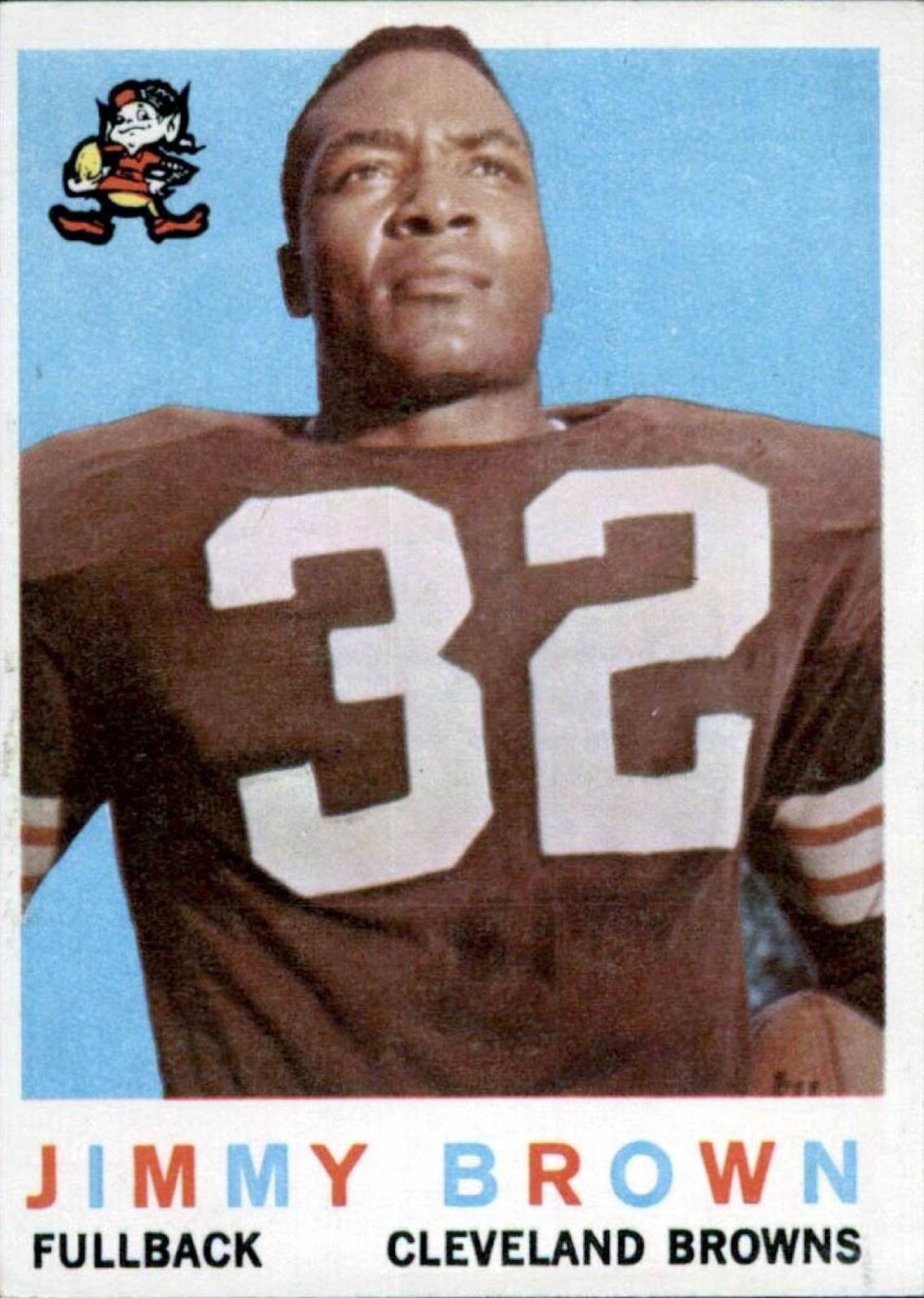 A 1959 Topps football card of Jim Brown