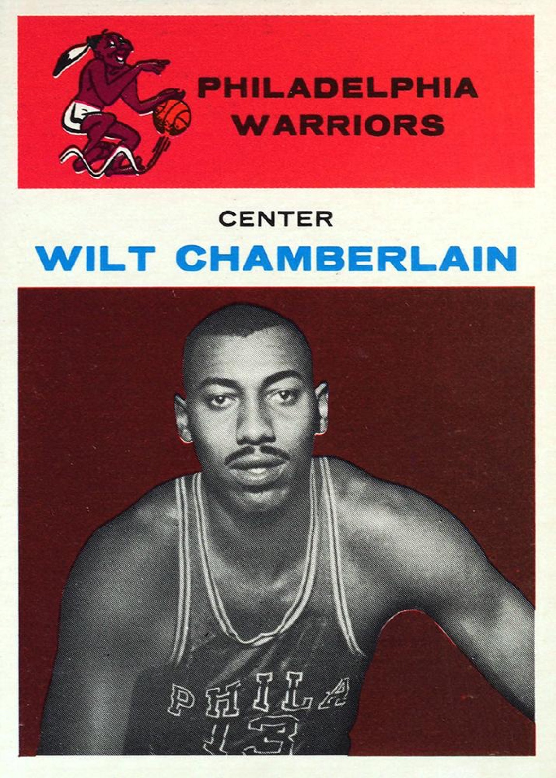 A 1961–62 Fleer basketball card of Wilt Chamberlain