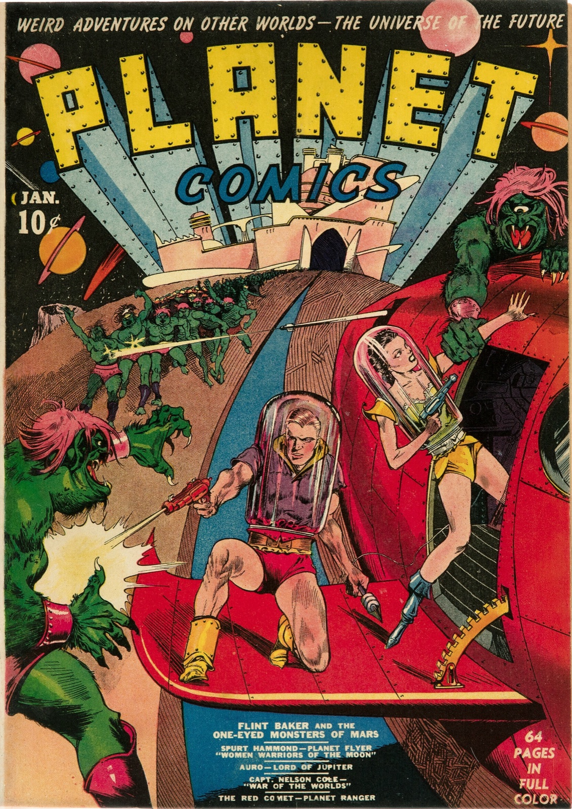 The cover of Planet Comics number 1, January 1940