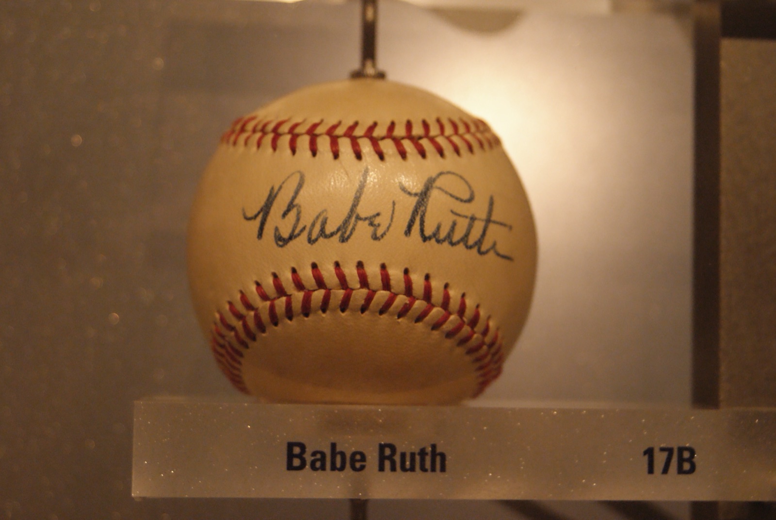 A baseball signed by Babe Ruth